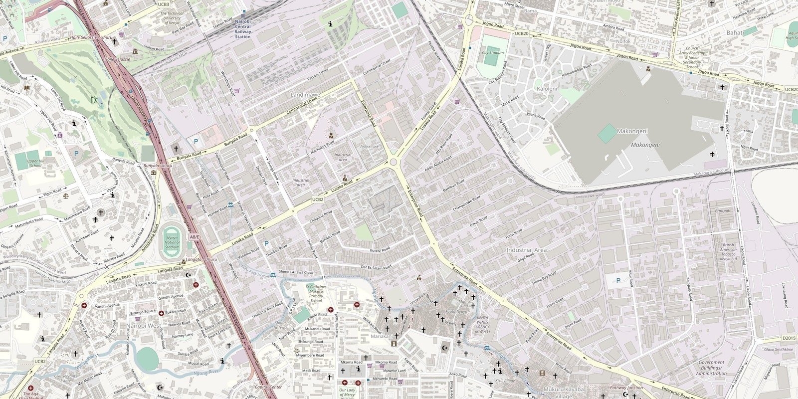 Map of Enterprise Road, Industrial Area, Nairobi